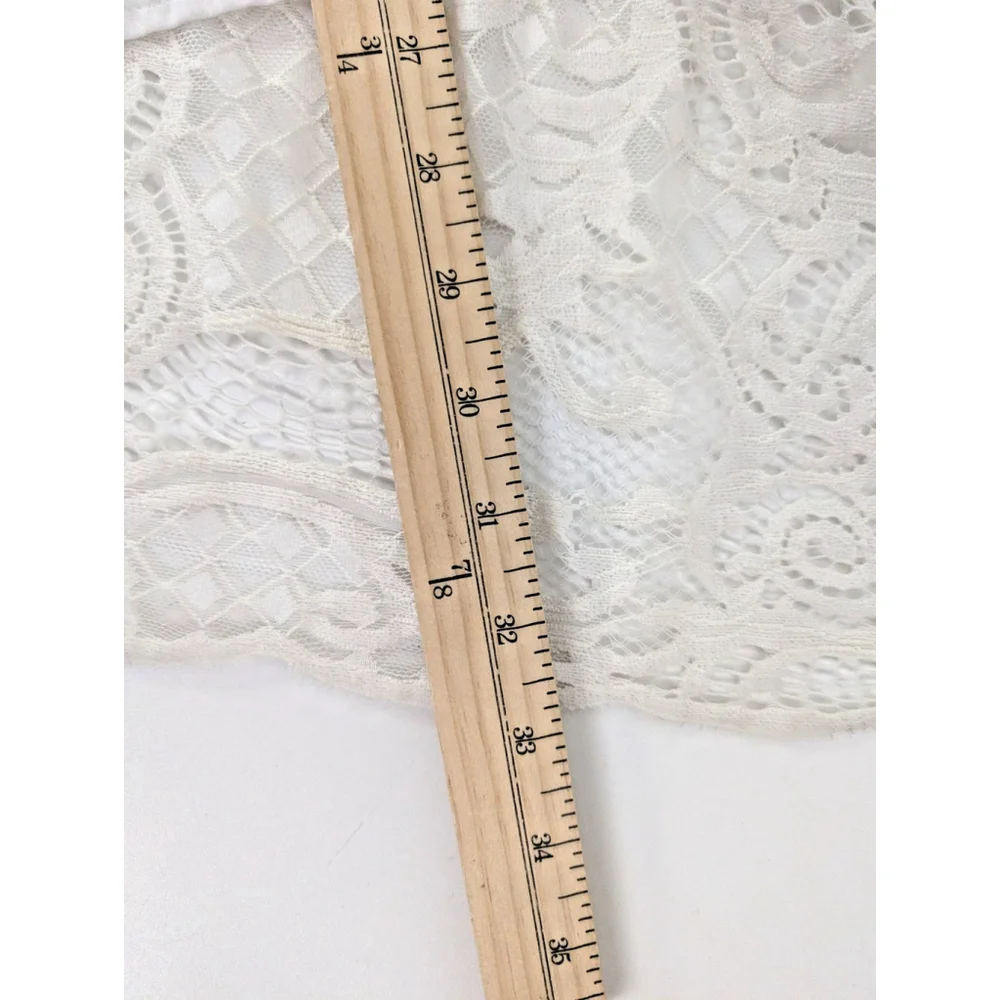 Chico's Lace Crochet High Low Tunic White Sz XL Boho Peasant Beachy - Picture 11 of 11